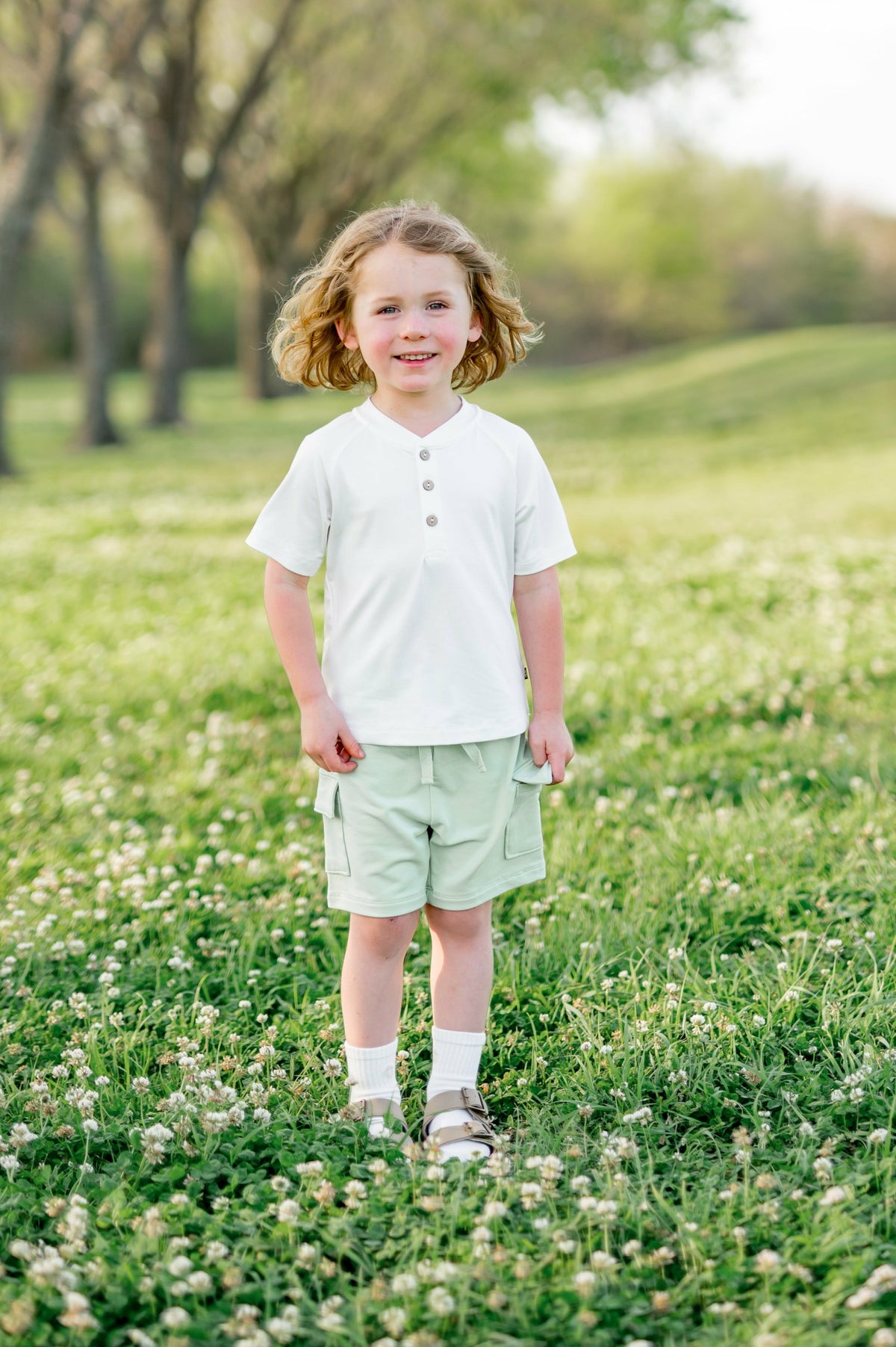 Cargo Short in Basil | Kyte Baby