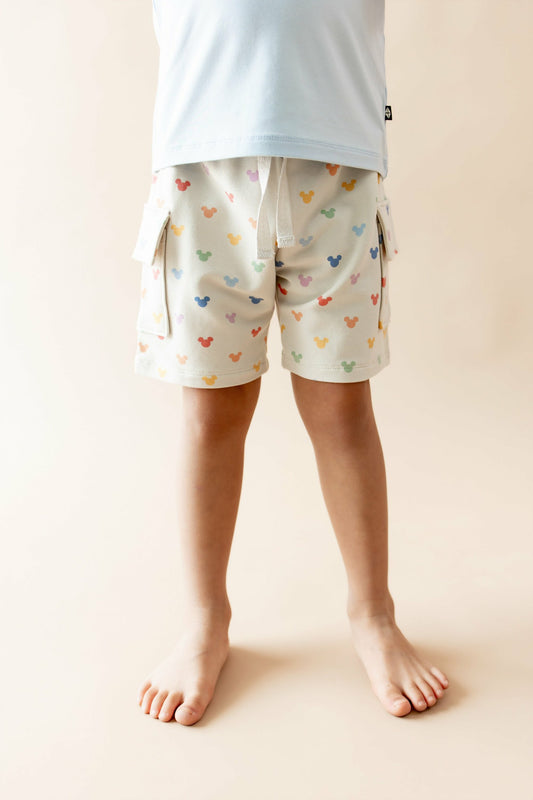 Cargo Short in Pastel Mickey Mouse | Kyte Baby