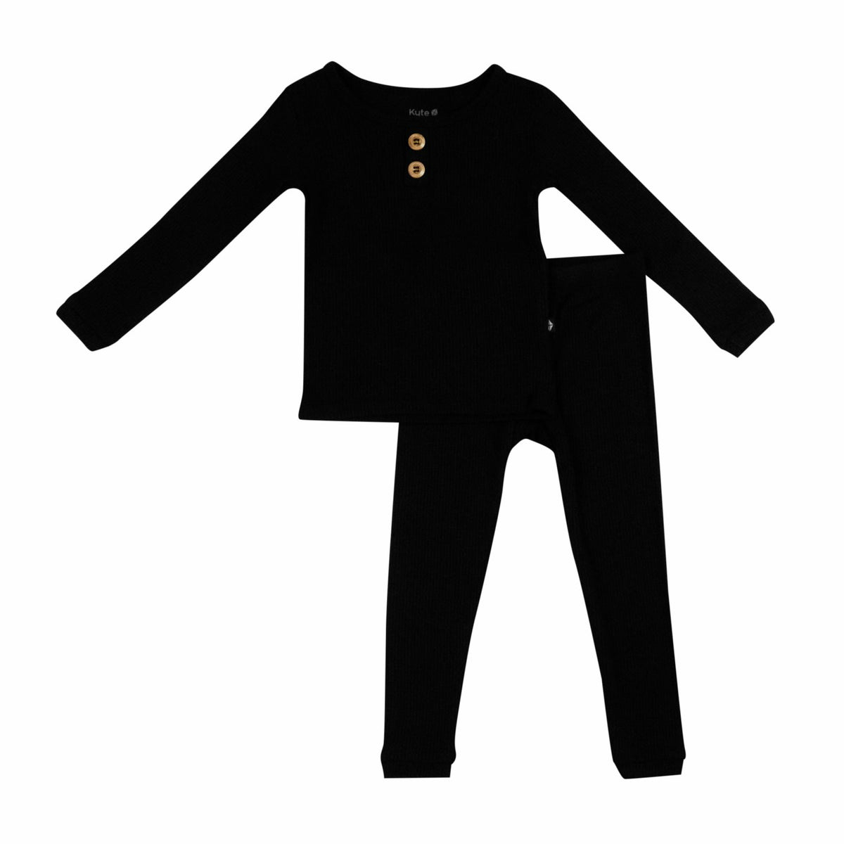 Ribbed Henley Set in Midnight | Kyte Baby