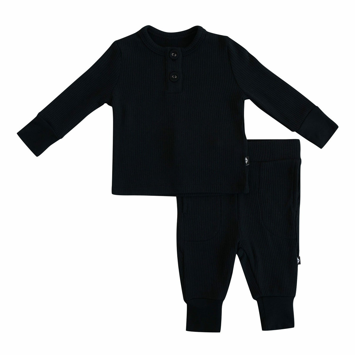 Ribbed Infant Henley Set in Midnight | Kyte Baby