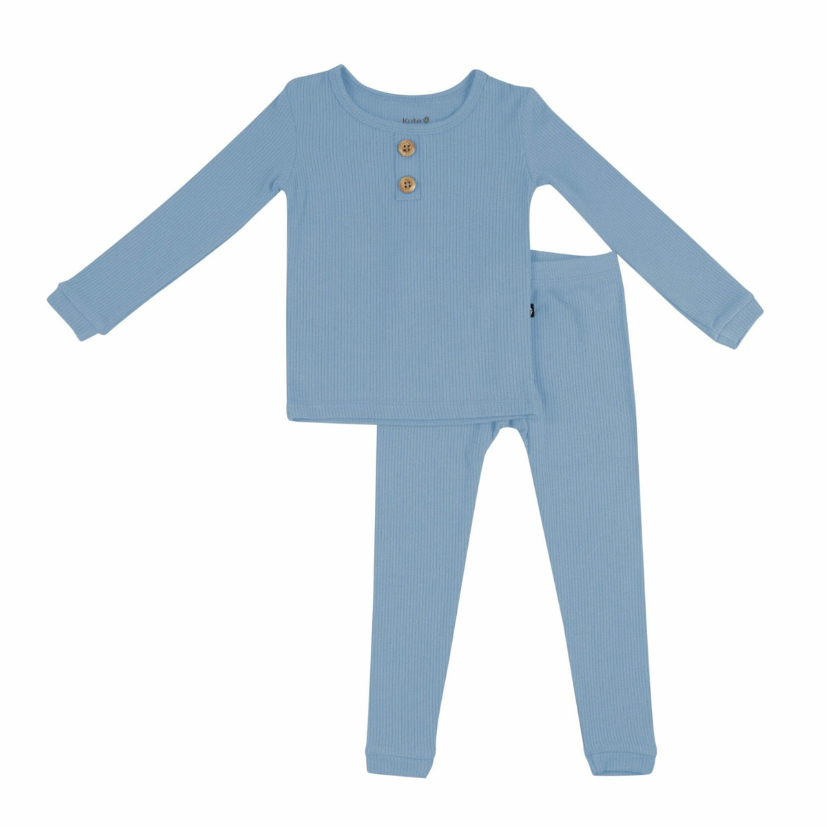 Ribbed Henley Set in Slate | Kyte Baby