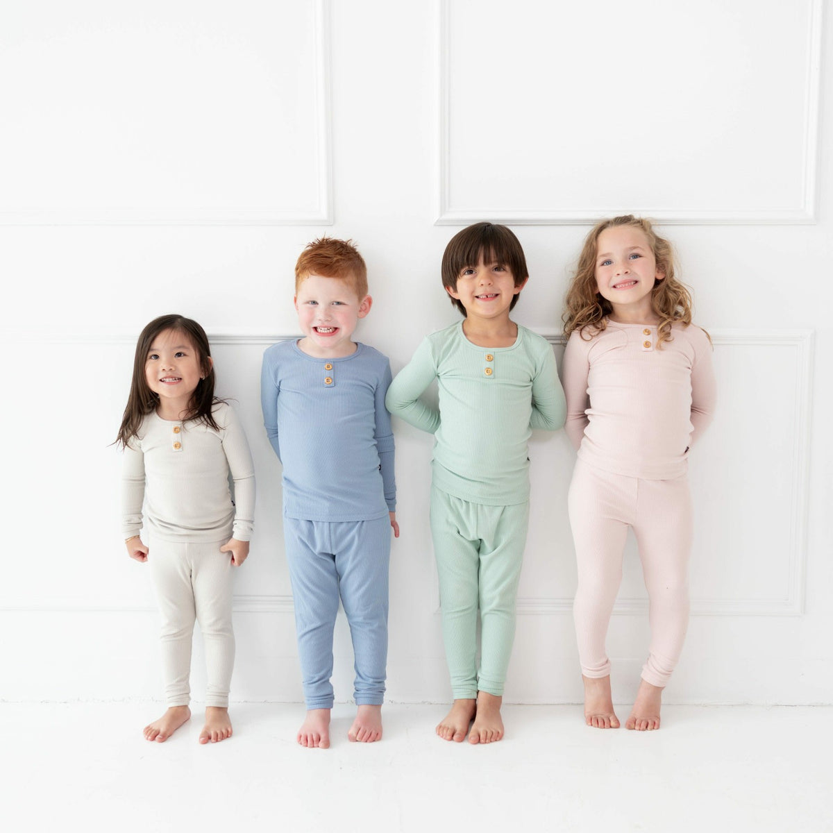 Ribbed Henley Set in Slate | Kyte Baby