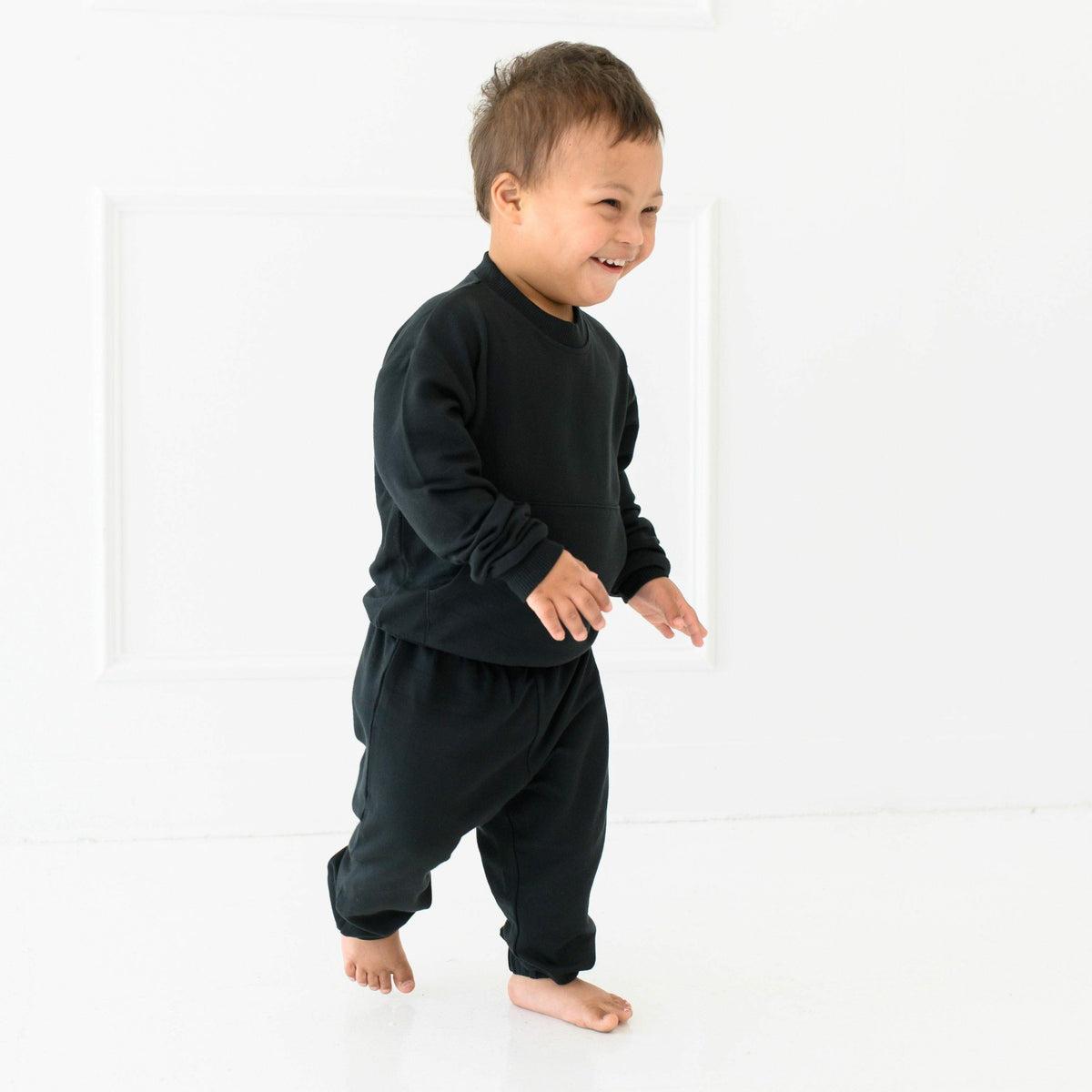 French Terry Jogger Set in Midnight Black | Kyte Baby