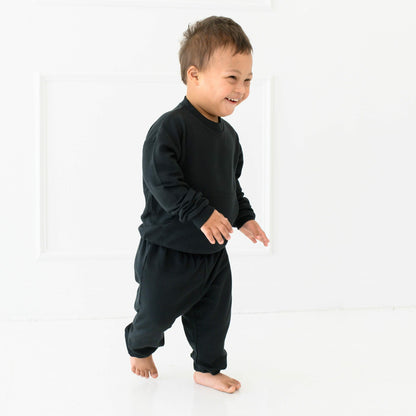 French Terry Jogger Set in Midnight Black | Kyte Baby