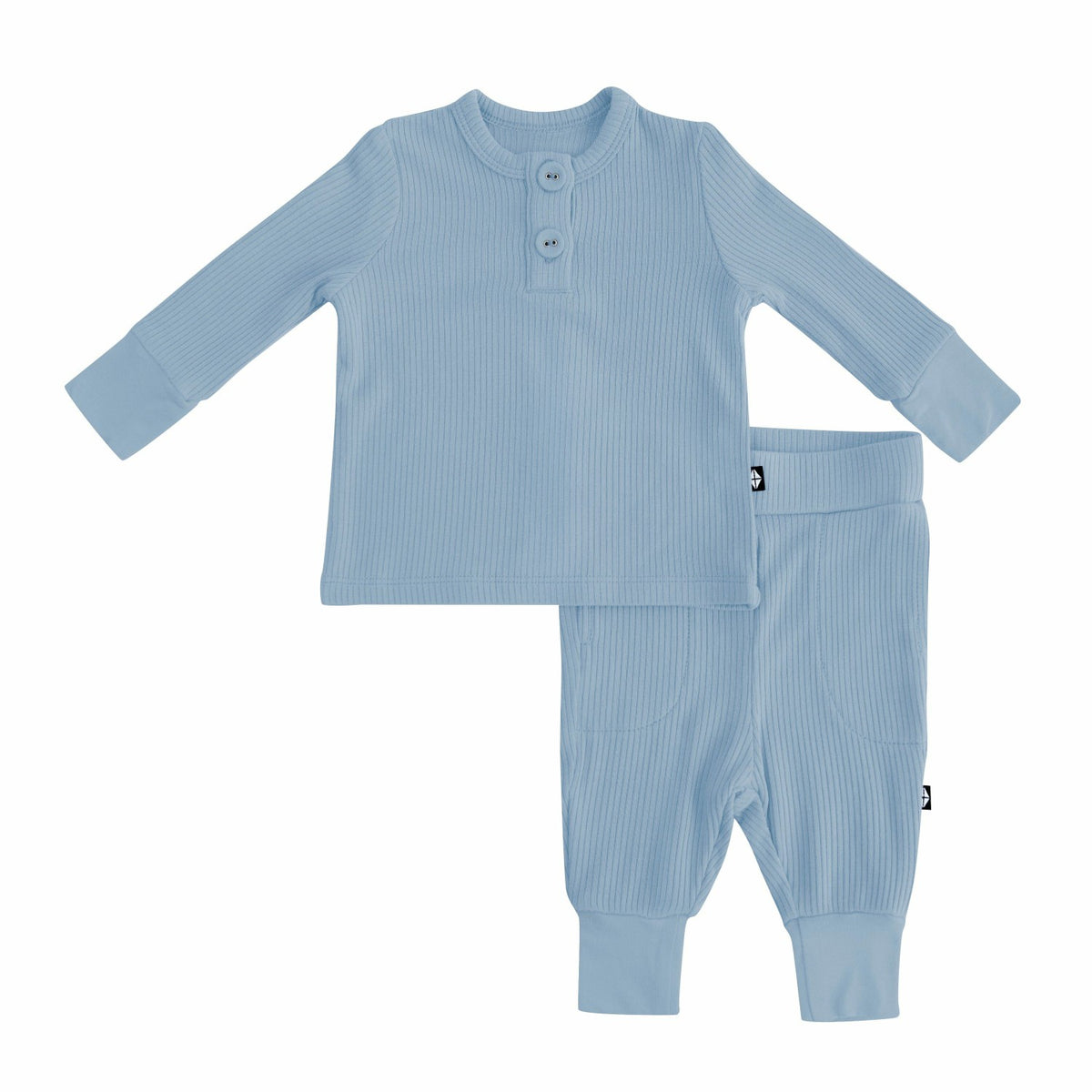 Ribbed Infant Henley Set in Slate | Kyte Baby