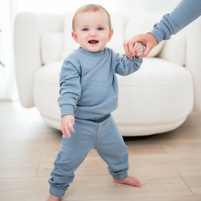 French Terry Jogger Set in Slate | Kyte Baby
