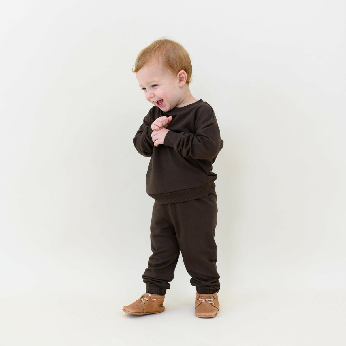 French Terry Jogger Set in Espresso | Kyte Baby