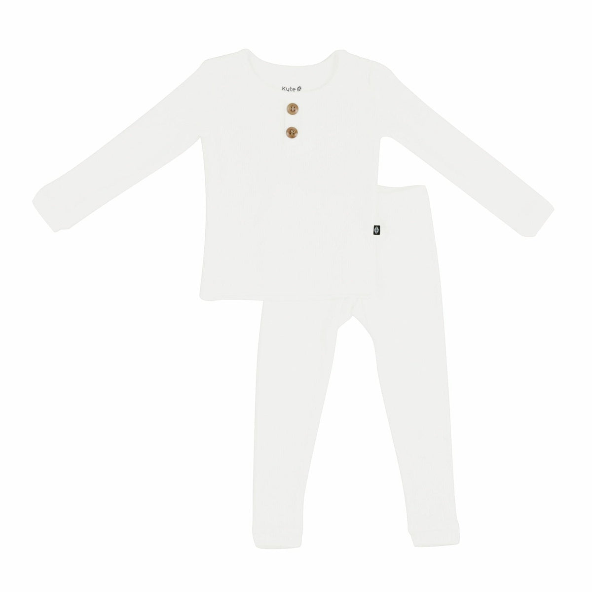 Ribbed Henley Set in Cloud | Kyte Baby