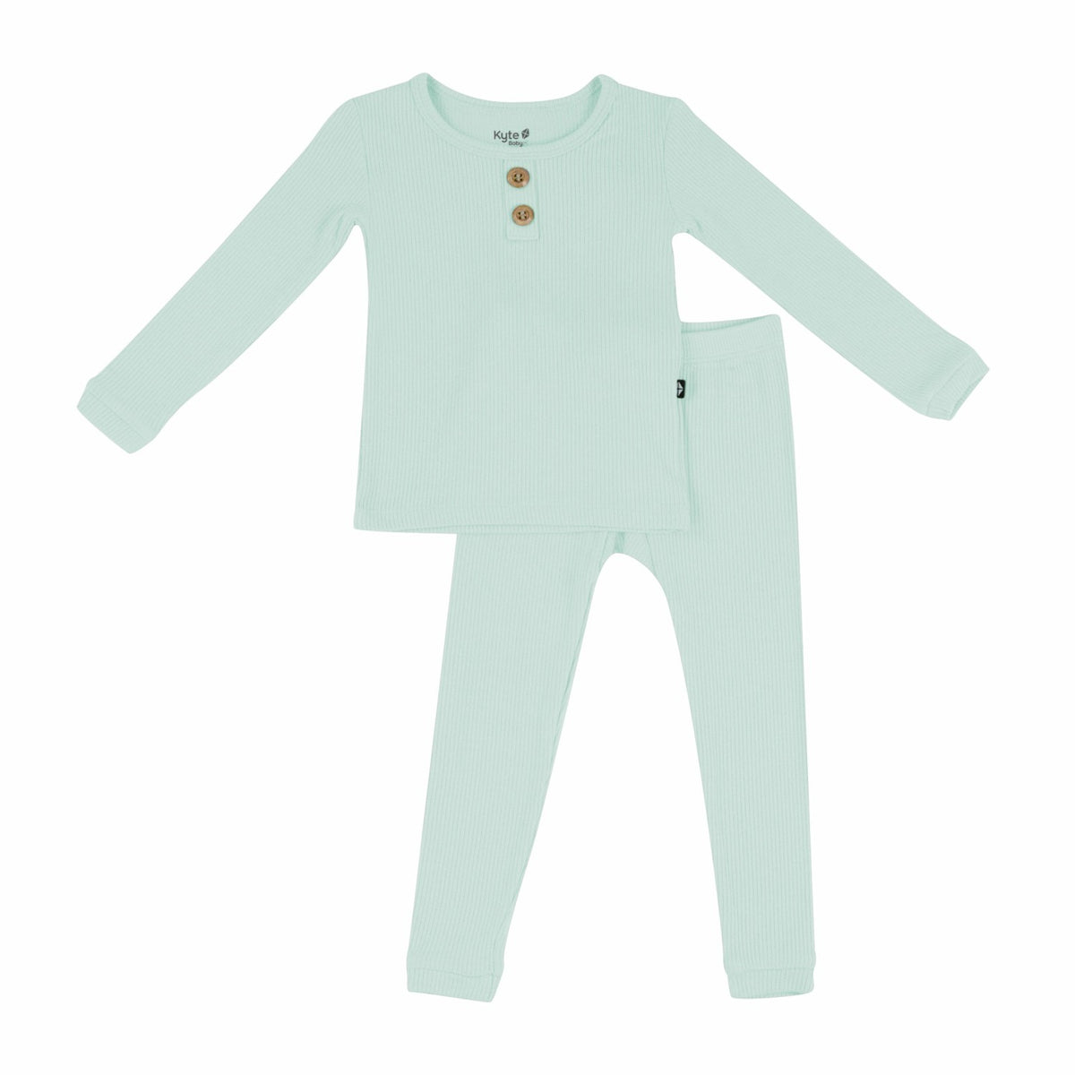 Ribbed Henley Set in Sage | Kyte Baby