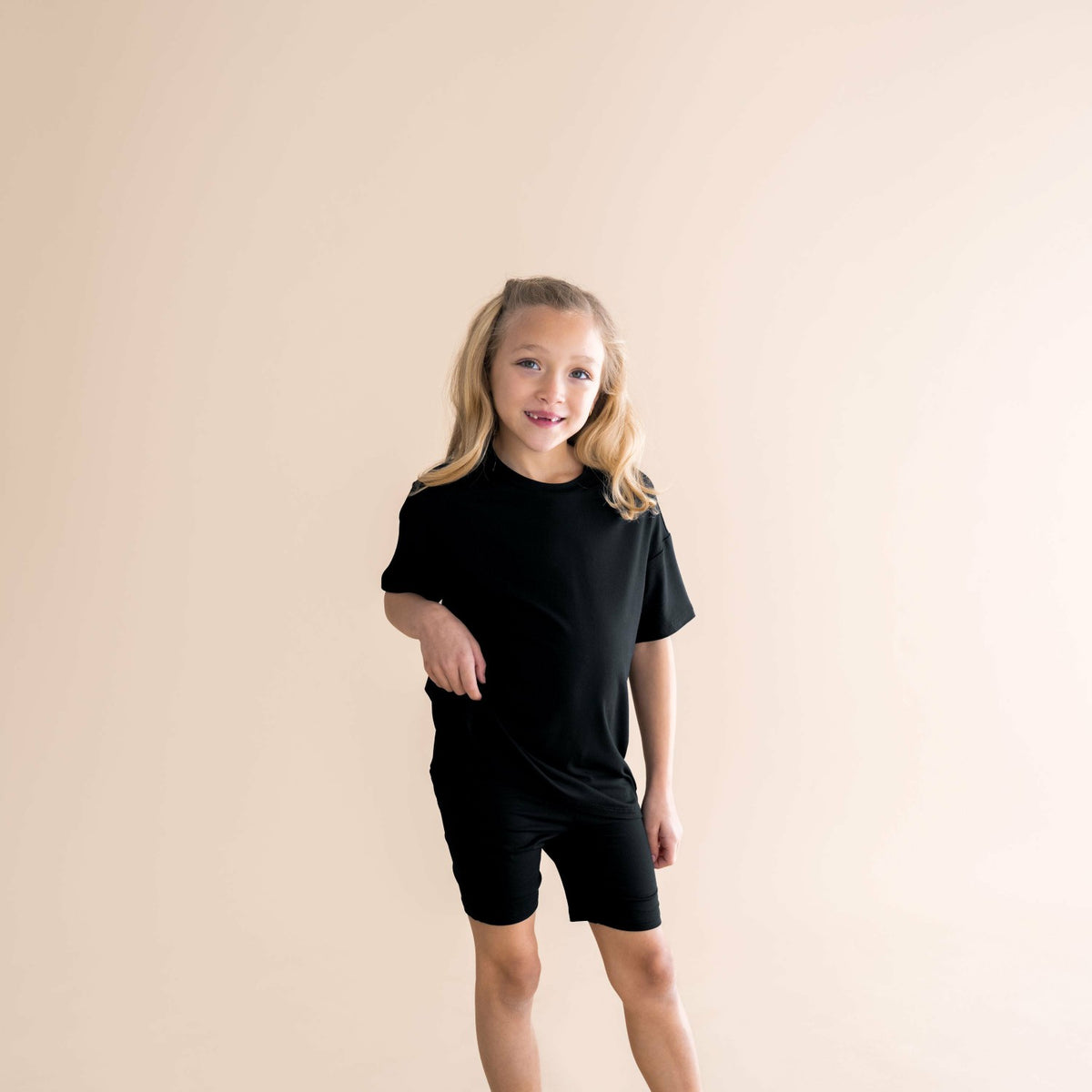 Toddler Biker Short Set in Midnight | Kyte Baby