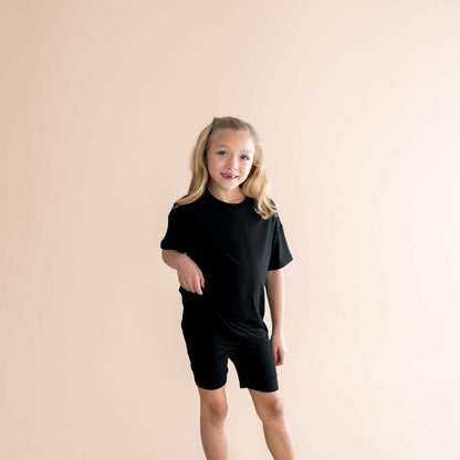 Toddler Biker Short Set in Midnight | Kyte Baby
