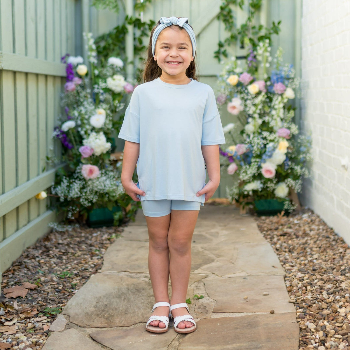Toddler Biker Short Set in Breeze | Kyte Baby