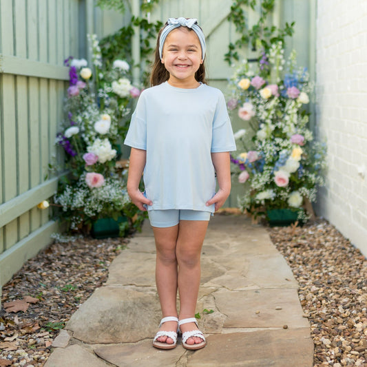 Toddler Biker Short Set in Breeze | Kyte Baby