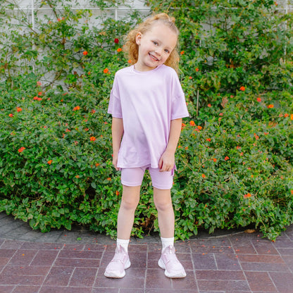Toddler Biker Short Set in Thistle | Kyte Baby