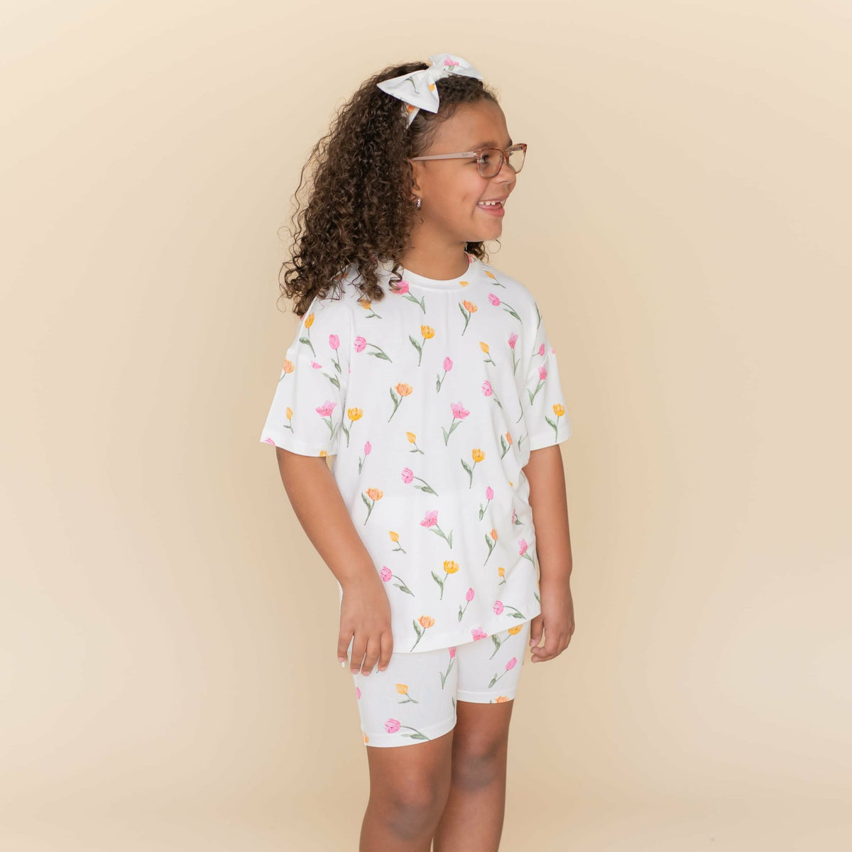 Toddler Biker Short Set in Tulip | Kyte Baby