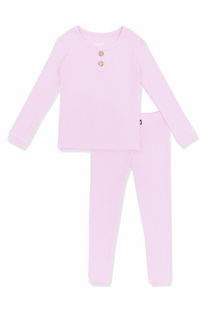 Ribbed Henley Set in Thistle | Kyte Baby