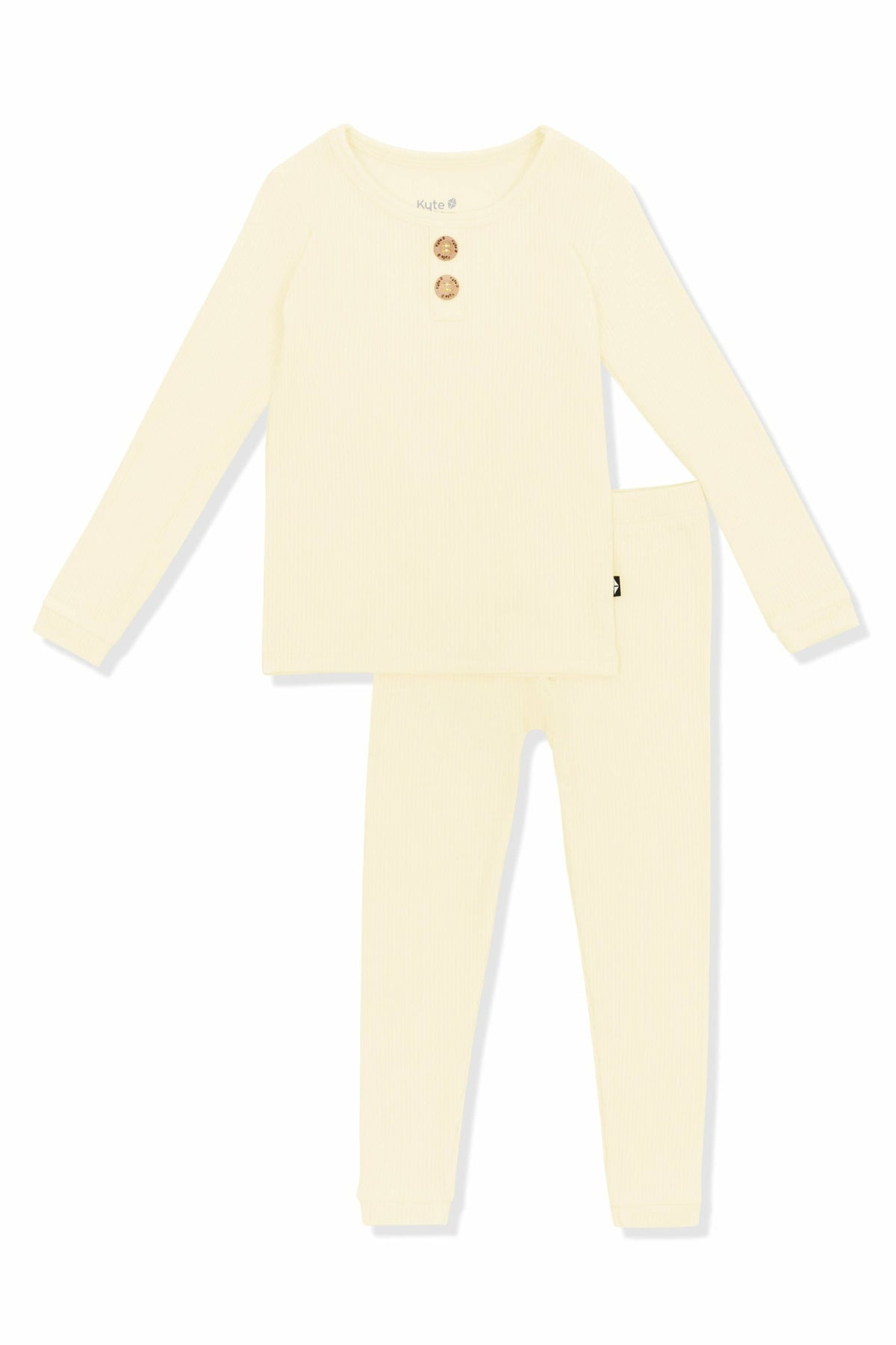 Ribbed Henley Set in Chamomile | Kyte Baby