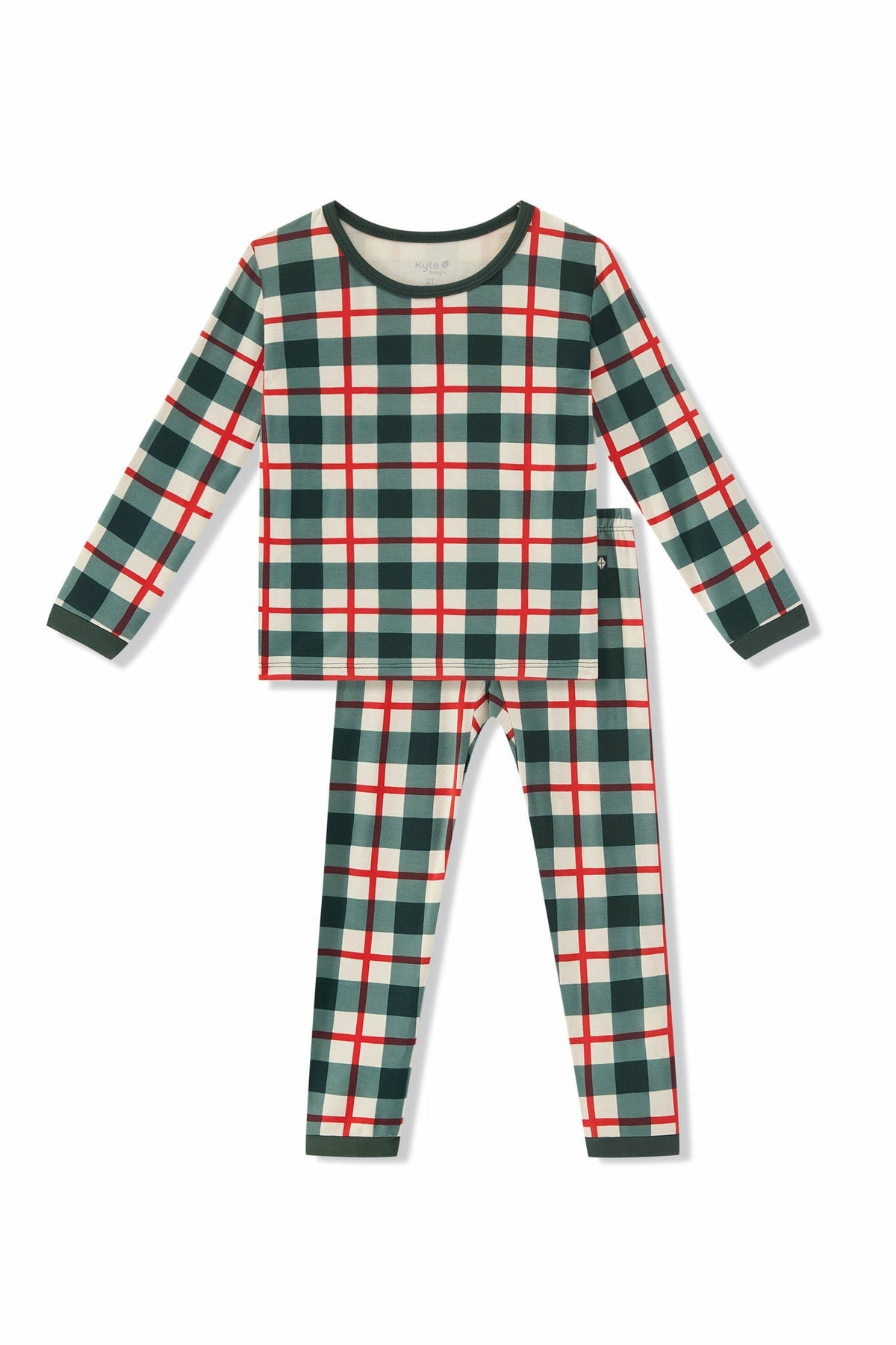 Long Sleeve Pajamas in Holiday Plaid | Kyte Baby