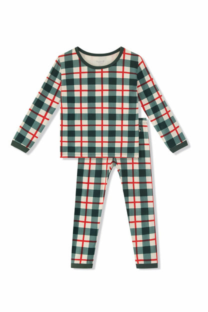 Long Sleeve Pajamas in Holiday Plaid | Kyte Baby