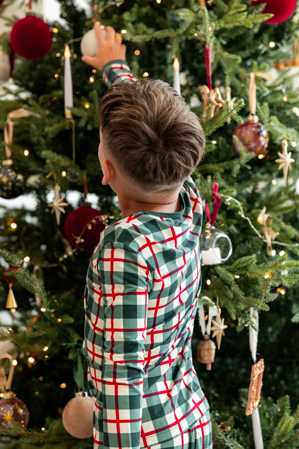 Long Sleeve Pajamas in Holiday Plaid | Kyte Baby