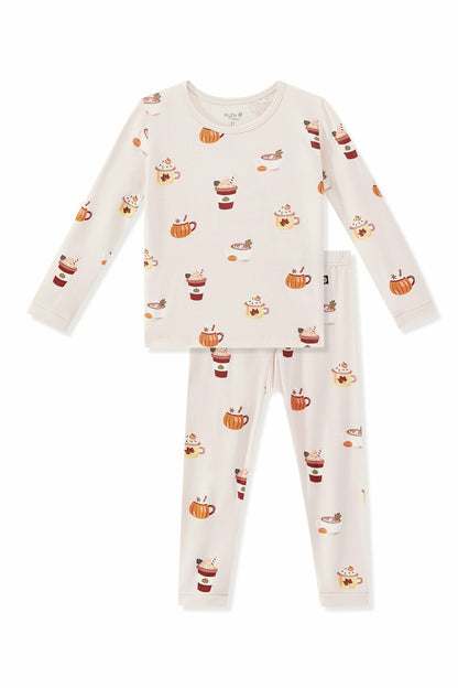 Long Sleeve Pajamas in Pumpkin Spice Latte | Kyte Baby