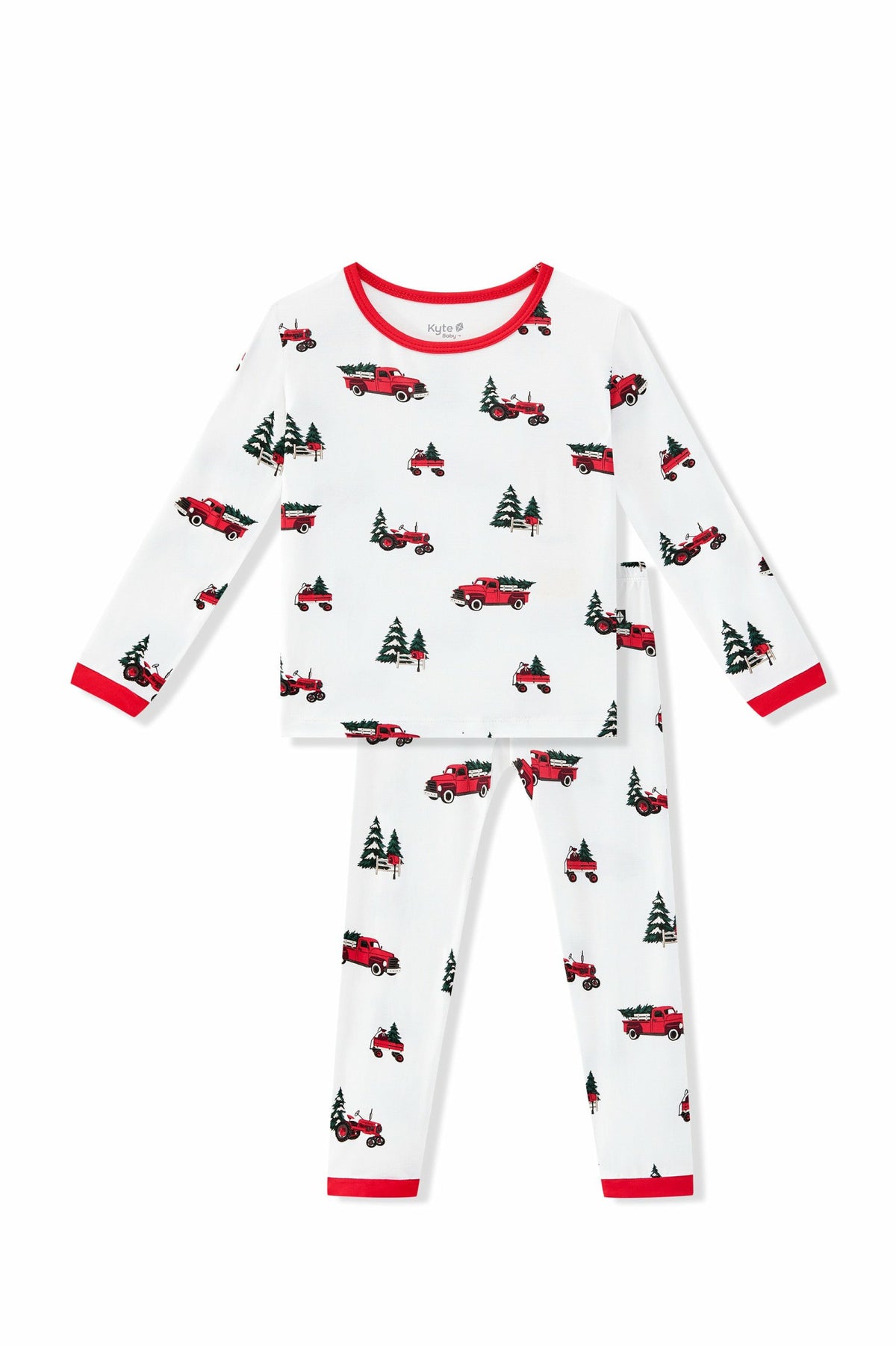 Long Sleeve Pajamas in Holiday Tree Farm | Kyte Baby