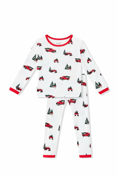 Long Sleeve Pajamas in Holiday Tree Farm | Kyte Baby