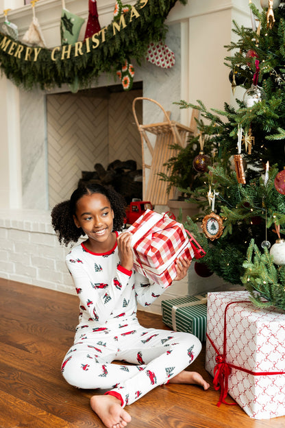 Long Sleeve Pajamas in Holiday Tree Farm | Kyte Baby