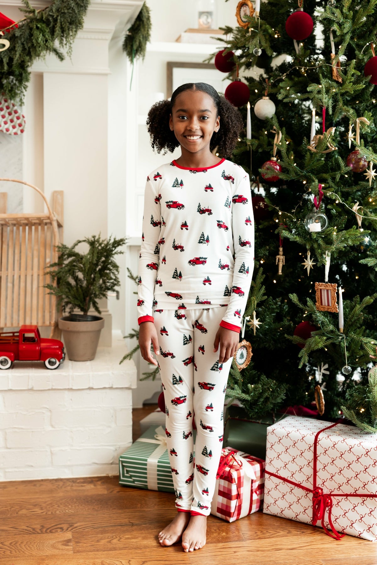 Long Sleeve Pajamas in Holiday Tree Farm | Kyte Baby