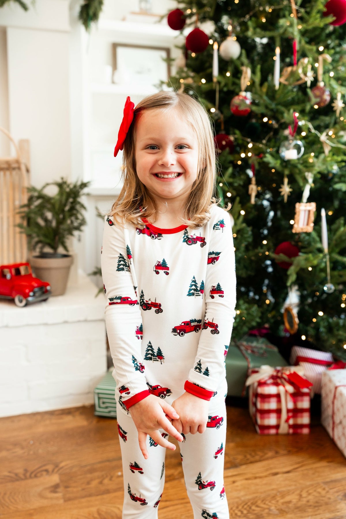Long Sleeve Pajamas in Holiday Tree Farm | Kyte Baby