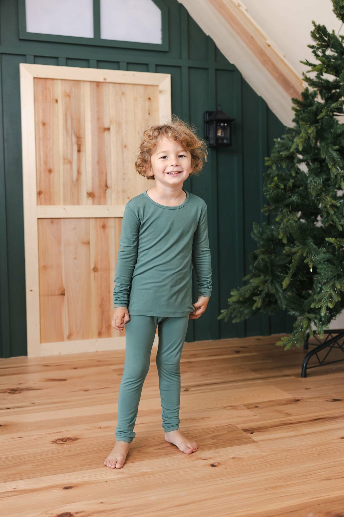 Long Sleeve Pajamas in Pine | Kyte Baby