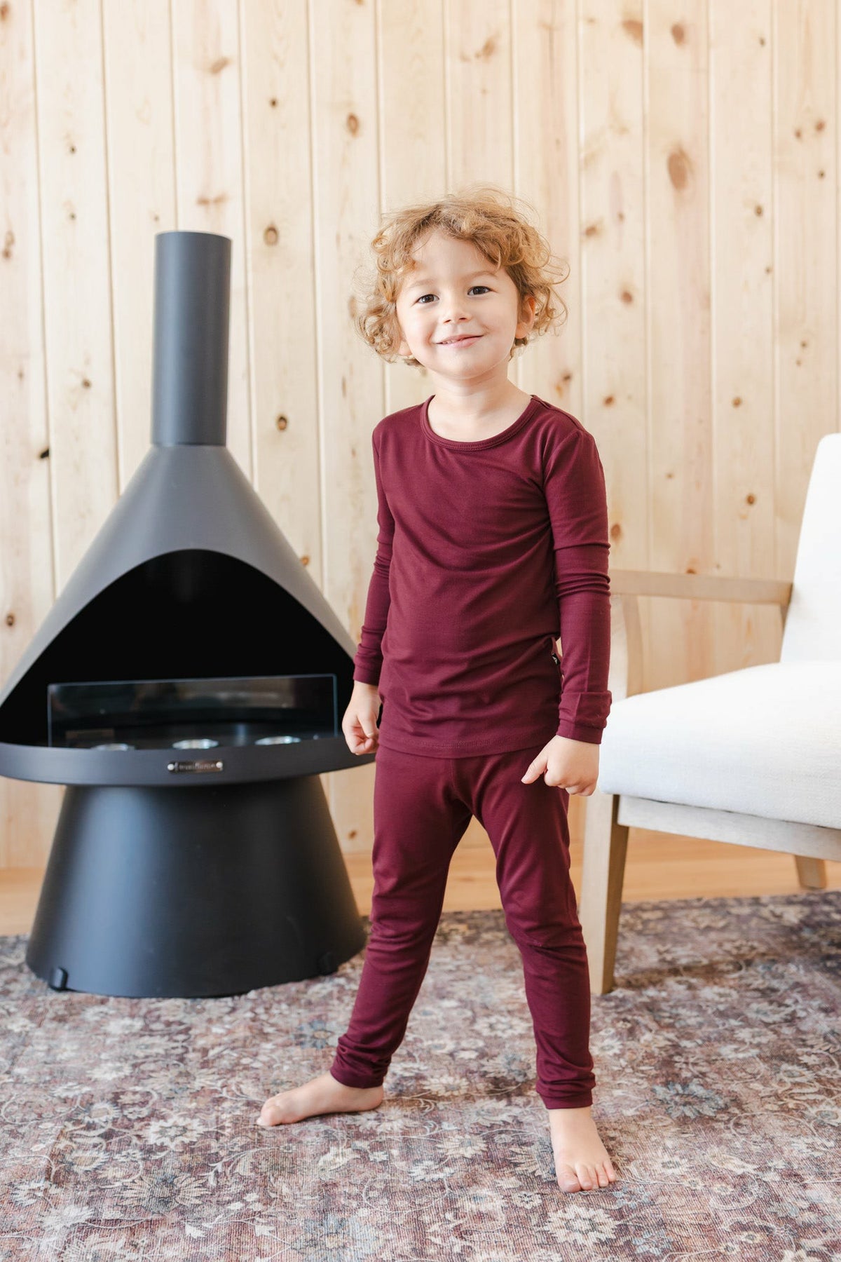Long Sleeve Pajamas in Burgundy | Kyte Baby