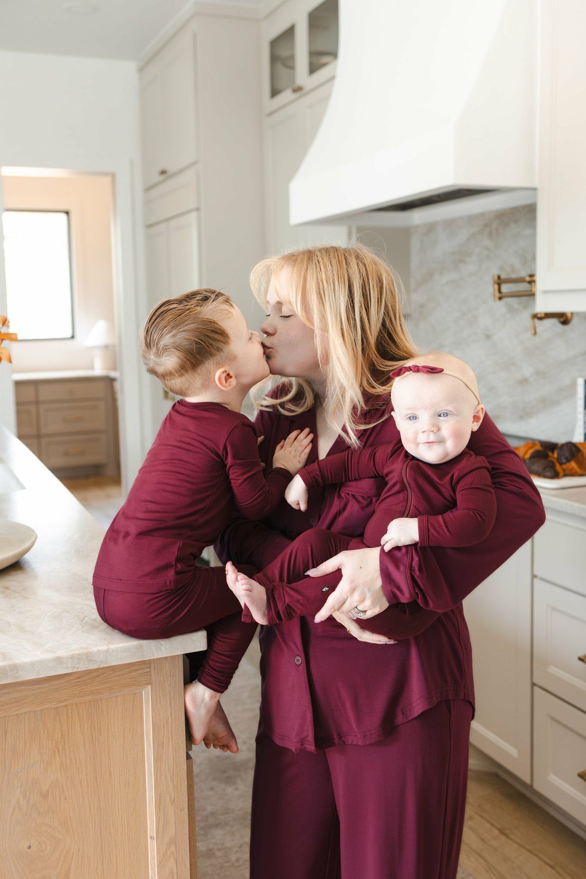 Long Sleeve Pajamas in Burgundy | Kyte Baby