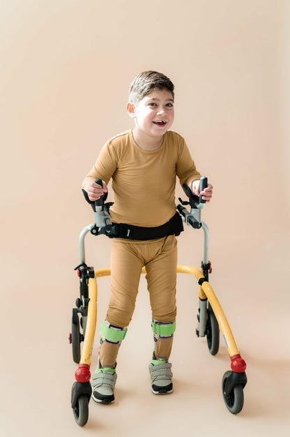 Long Sleeve Pajamas in Ochre | Kyte Baby