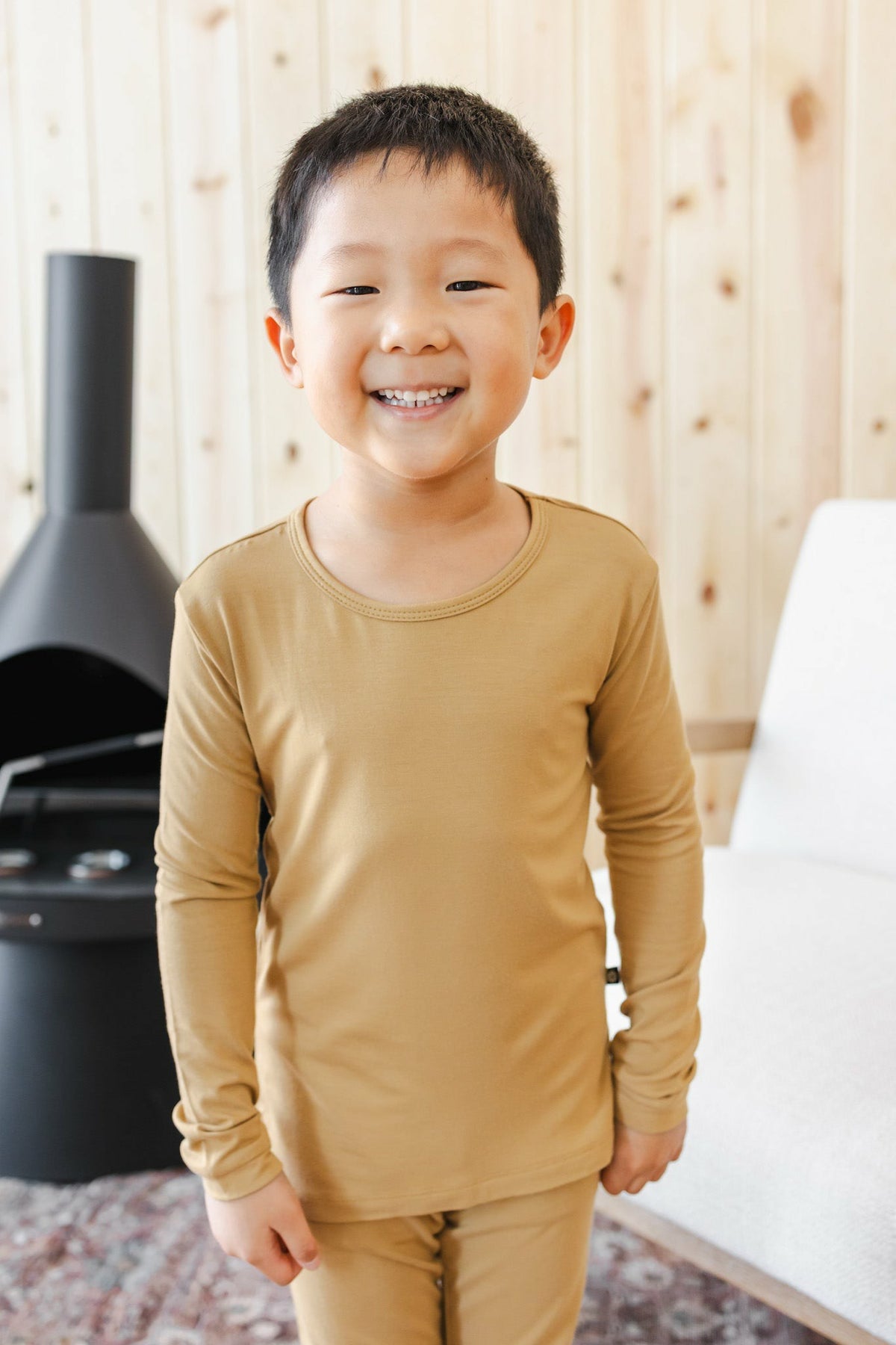 Long Sleeve Pajamas in Ochre | Kyte Baby