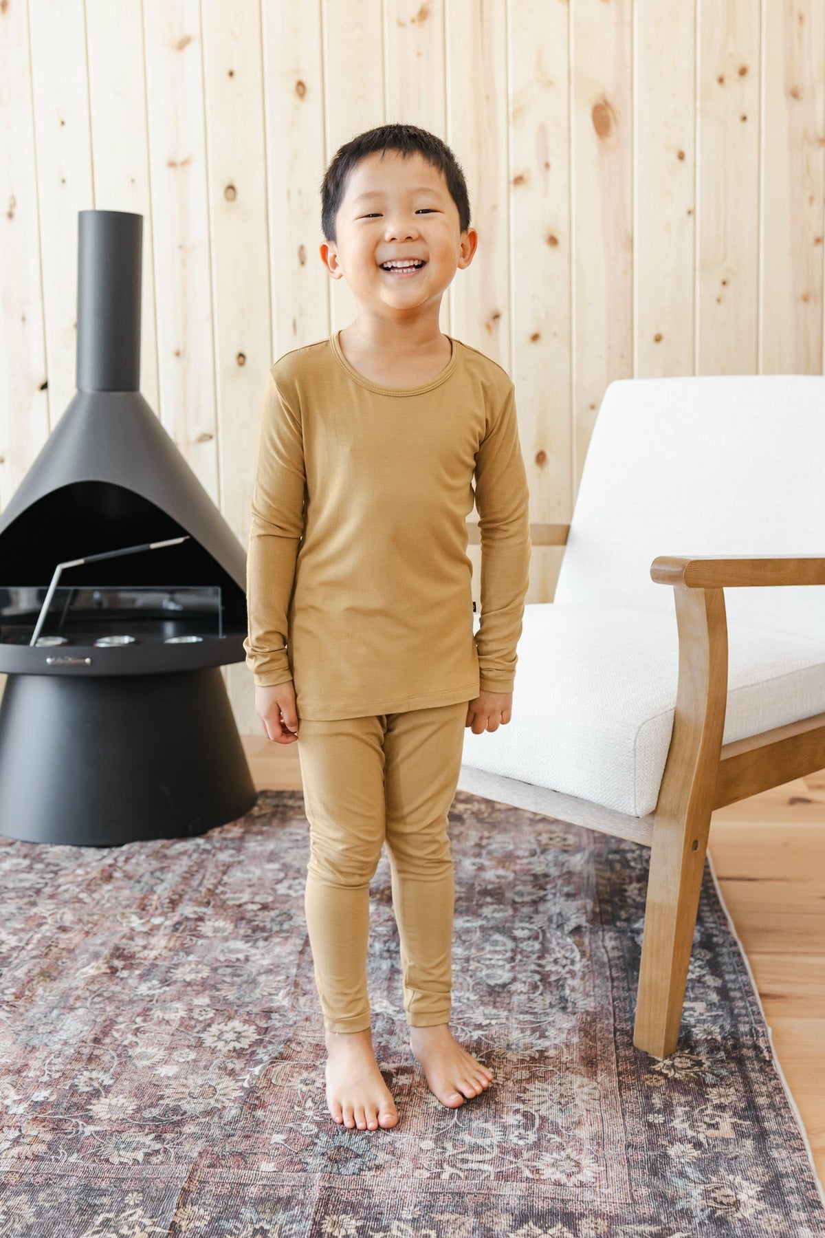 Long Sleeve Pajamas in Ochre | Kyte Baby