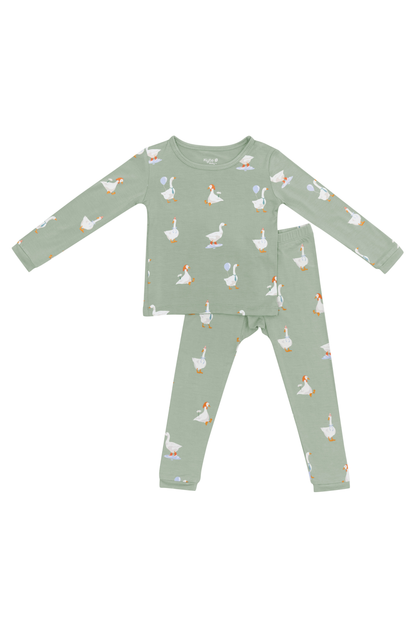Goose Print Children's Long Sleeve Pajamas | Kyte Baby