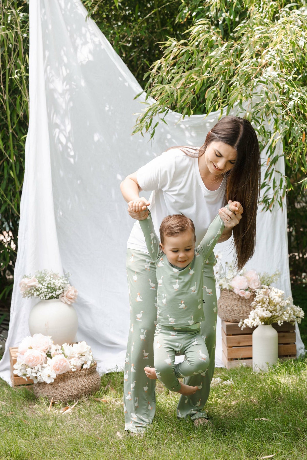 Goose Print Children's Long Sleeve Pajamas | Kyte Baby