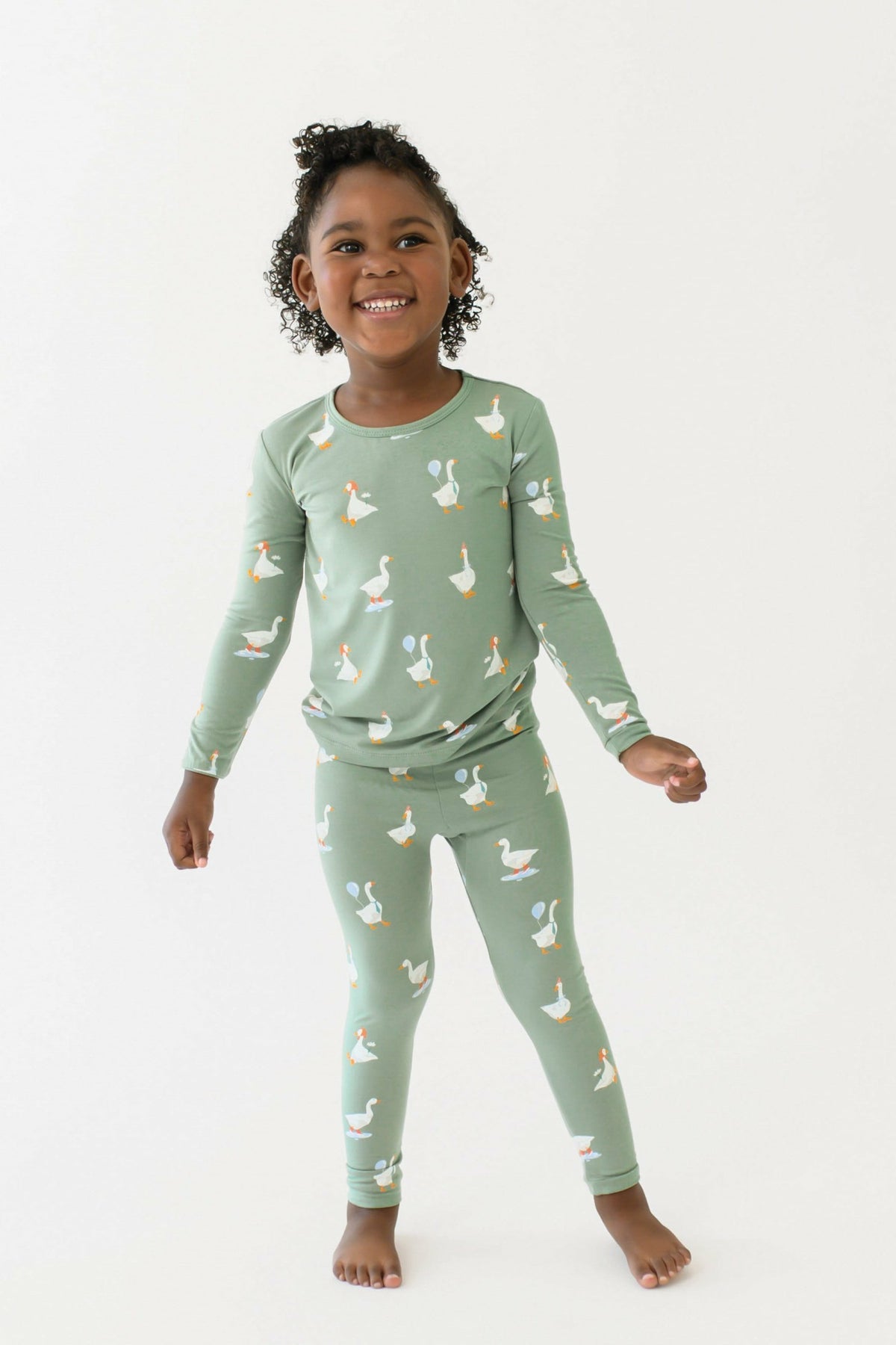 Goose Print Children's Long Sleeve Pajamas | Kyte Baby