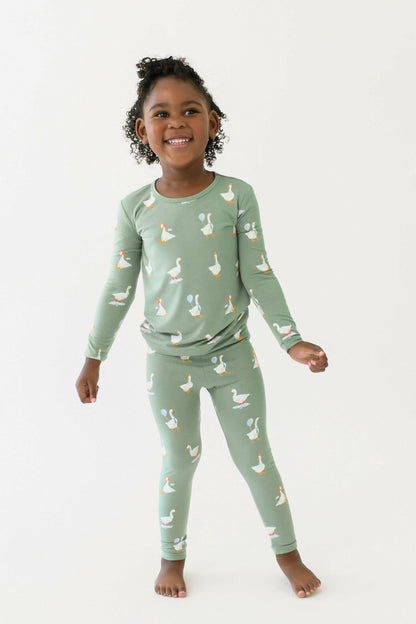Goose Print Children's Long Sleeve Pajamas | Kyte Baby