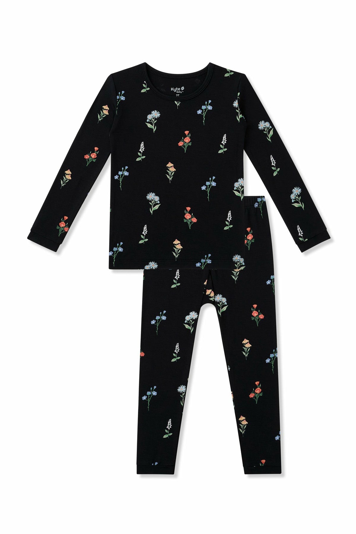 Long Sleeve Pajamas in Midnight Wildflower | Kyte Baby
