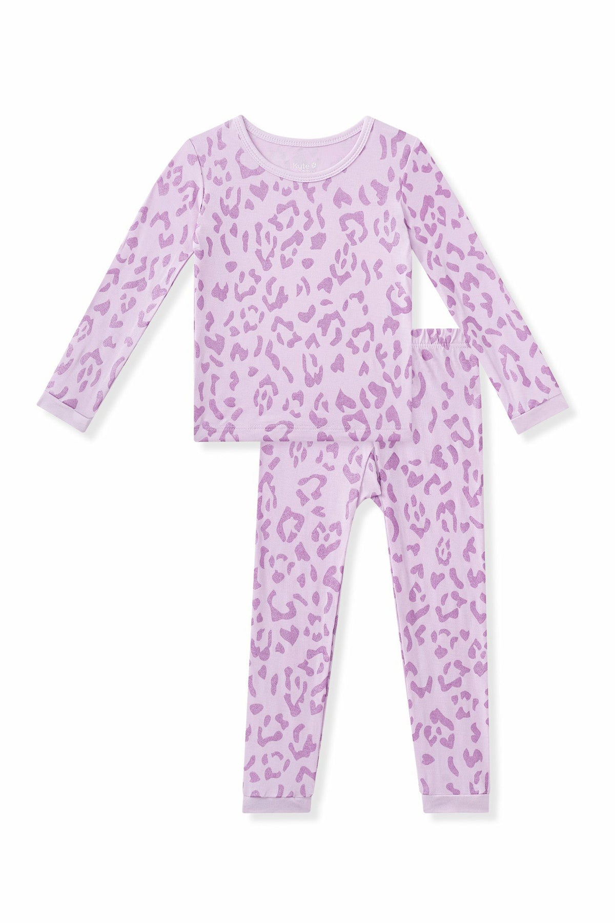 Long Sleeve Pajamas in Thistle Leopard | Kyte Baby