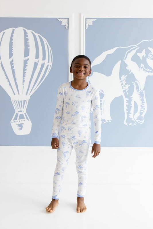 Long Sleeve Pajamas in Toile Safari | Kyte Baby