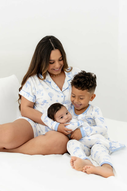 Long Sleeve Pajamas in Toile Safari | Kyte Baby