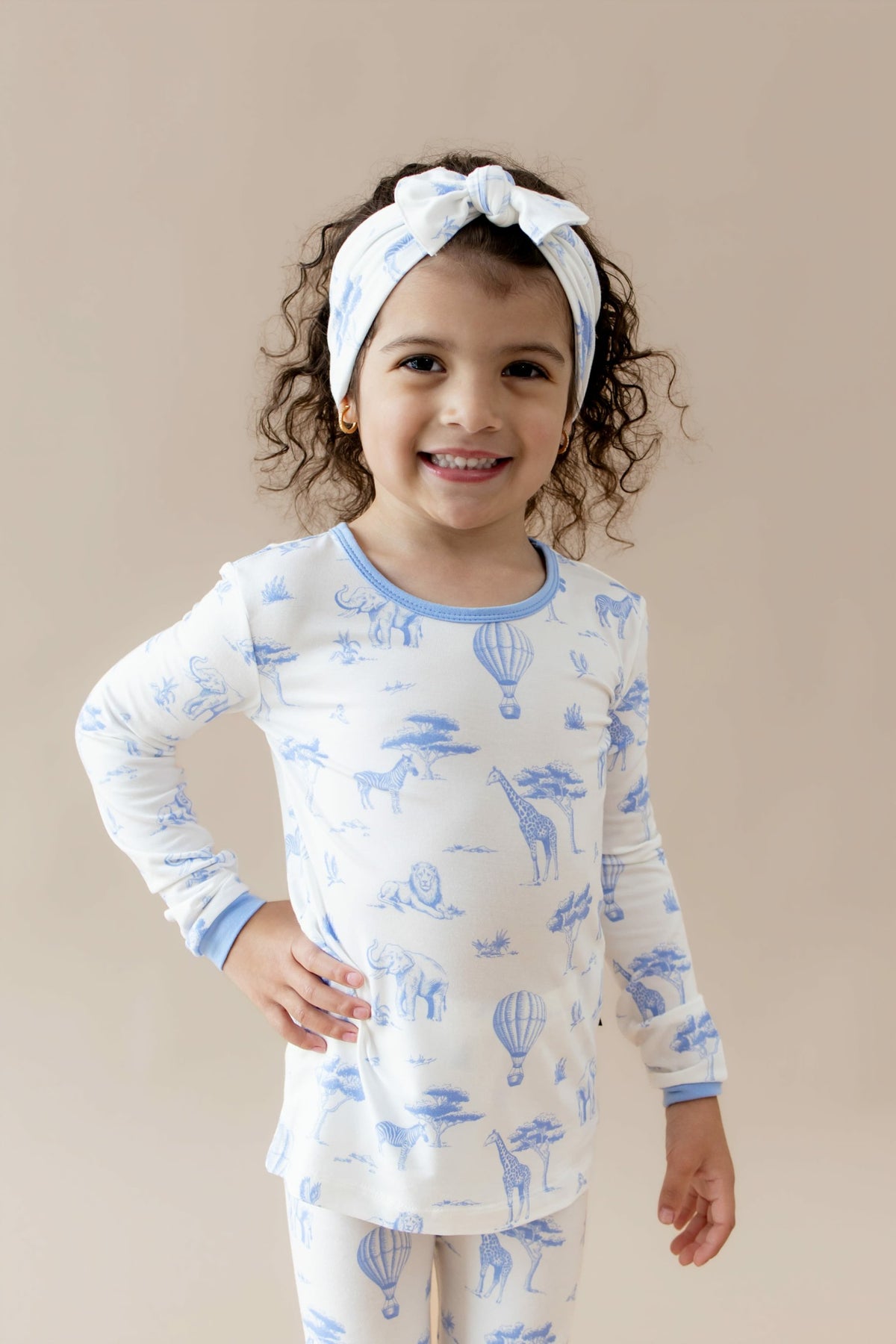 Long Sleeve Pajamas in Toile Safari | Kyte Baby
