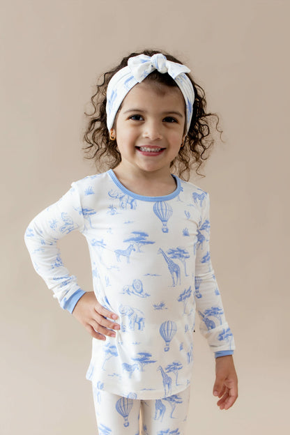 Long Sleeve Pajamas in Toile Safari | Kyte Baby