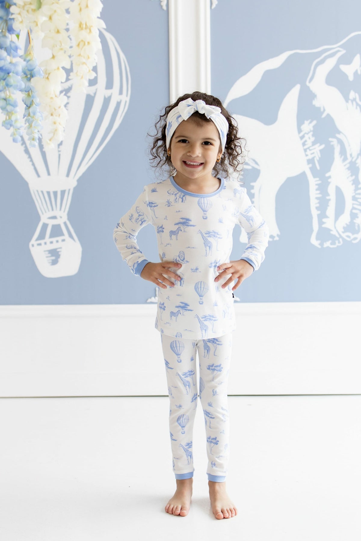 Long Sleeve Pajamas in Toile Safari | Kyte Baby