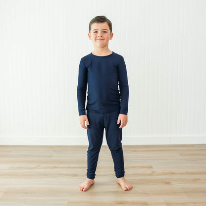 Long Sleeve Pajamas in Navy | Kyte Baby