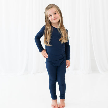 Long Sleeve Pajamas in Navy | Kyte Baby