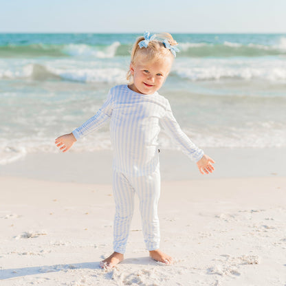 Long Sleeve Pajamas in Small Mist Stripe | Kyte Baby